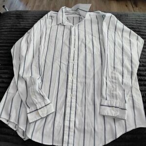 Classic White Shirt with Grey Stripes